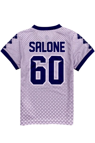 Custom Men's V-neck Sublimation Polo Shirt Design Geometric Blue V-Neck Collar Color Dye Sublimation Garment Factory Short Sleeve Sublimation Polo Shirt Supplier USA Retail P1466 front view